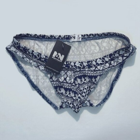 N2N Bodywear Size M Provence Brief - Navy/Blue/White - Roomy Pouch - Navy Batik - Picture 3 of 11